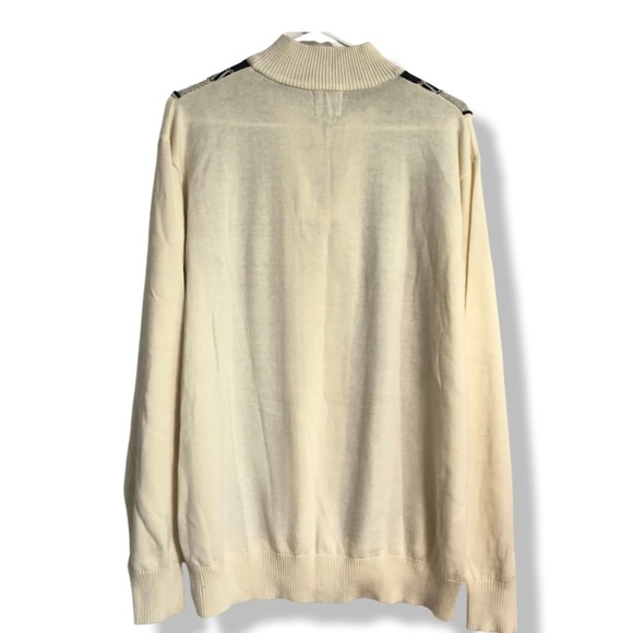 NWT F/X Fusion Sportswear Size M. 3/4 Zip Long Sleeve Sweater Black/Cream/Gray - Picture 5 of 6